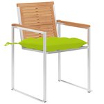 vidaXL Chaises de jardin lot de 4 avec coussins Bois de teck massif