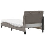 vidaXL Lit avec matelas taupe 80x200 cm tissu