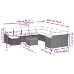 vidaXL Salon de jardin 12 Pièces avec coussins noir résine tressée