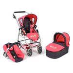 Bayer Chic 2000 637-11 - La poussette pour poupées combinée 3 en 1 EMOTION "ALL IN" - Corail à pois