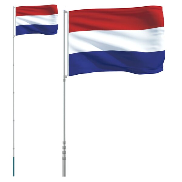 vidaXL Drapeau des Pays-Bas et mât 5 55 m Aluminium