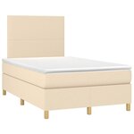 vidaXL Sommier à lattes de lit avec matelas Crème 120x200 cm Tissu