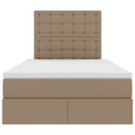 vidaXL Lit avec rangement et LED avec matelas Cappuccino 120 x 200 cm