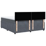 vidaXL Sommier à lattes de lit et matelas Gris foncé 200x200cm Velours