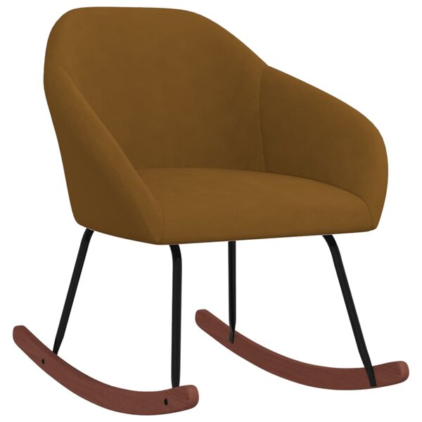 vidaXL Chaise à bascule Marron Tissu