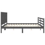 vidaXL Cadre de lit sans matelas gris 200x200 cm bois massif