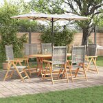 vidaXL Ensemble de salle à manger pour jardin 7 Pièces Gris