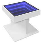 vidaXL Table basse avec LED blanc 50x50x45 cm bois d'ingénierie