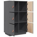 vidaXL Buffet haut Gris 67x40x108 5 cm Bois massif de pin