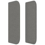 vidaXL Tête de lit avec oreilles Gris foncé 163x16x78/88 cm Tissu