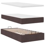 vidaXL Cadre de lit ottoman avec matelas marron foncé 100x200 cm tissu