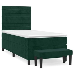 vidaXL Sommier à lattes de lit et matelas Vert foncé 80x200 cm Velours