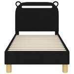 vidaXL Cadre de lit pour tout-petit avec tête de lit Noir 70 x 140 cm