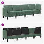 vidaXL Ensemble de meubles pour le salon 4 Pièces Vert Mer Velours
