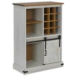 vidaXL Armoire à vin HALDEN casiers à vin porte coulissante blanc pin