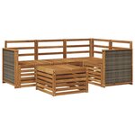 vidaXL Ensemble de canapés d'extérieur 5 Pièces Naturel 59 x 59 x 37 cm