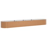 vidaXL Lit de Jardin Surélevé Brun avec Aspect Bois 400x80x44 cm en Acier