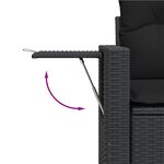 vidaXL Salon de jardin 7 Pièces avec coussins noir résine tressée