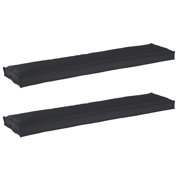 vidaXL Coussins de palette pour banc 2 Pièces Noir 180x40x8 cm Tissu Oxford