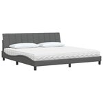 vidaXL Lit avec matelas Hanko gris foncé 200x200 cm tissu