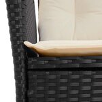 vidaXL Ensemble à manger de jardin coussins 7Pièces Noir Résine tressée