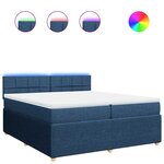 vidaXL Sommier à lattes de lit avec matelas Bleu 200x200 cm Tissu