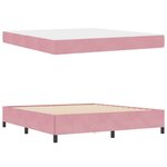 vidaXL Cadre de lit avec matelas Rose 180 x 200 cm tissu