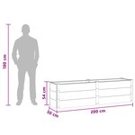 vidaXL Jardinière surélevée Marron 200 x 50 x 54 cm WPC et Aluminium