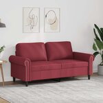 vidaXL Canapé à 2 places Rouge bordeaux 140 cm Similicuir