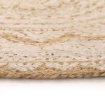 vidaXL Tapis de sol Jute tressée imprimée 180 cm Rond