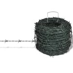 vidaXL Fil de fer barbelé d'enchevêtrement rouleau vert 100 m