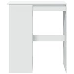 vidaXL Table de bar avec étagères blanc bois d'ingénierie