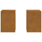 vidaXL Supports pour plantes 2 Pièces Rouillé 24 x 24 x 35 cm