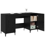 vidaXL Bureau avec porte Chêne noir 140 x 50 x 75 cm Bois d'ingénierie