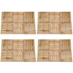 vidaXL Dalles de terrasse 24 Pièces 50x50 cm Bois Marron