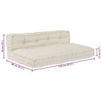 vidaXL Coussin de canapé sur palette 2 Pièces Crème tissu