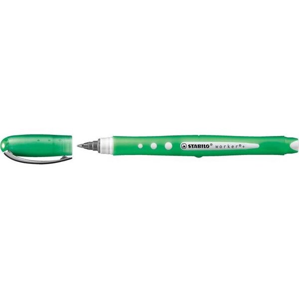 Roller WORKER Colorful Encre Liquide 100  Grip Tracé 0 5 mm vert x 10 STABILO