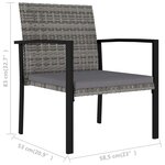 vidaXL Chaises à manger de jardin lot de 4 Résine tressée Gris