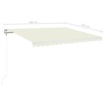 vidaXL Auvent automatique avec capteur de vent et LED 400x350 cm Crème