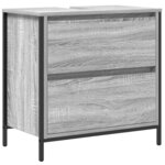vidaXL Ensemble de mobilier de salle de bain avec étagère 5 Pièces Gris