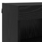 vidaXL Meuble TV avec des lumières à LED 8 Pièces Chêne noir Verre