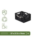 Pack and Move - Lot 3 Bacs Rangement Pliables - Charge 5 kg - 27 5 x 37 x 19 cm - Stockage Outillage - Rangement Facile - Robustes - 15L