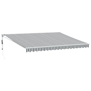 vidaXL Auvent rétractable anthracite et blanc 4 5x3 m tissu/aluminium