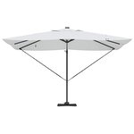 vidaXL Parasol Roma à Bras Déporté Beige et Noir 352 x 251 x 265 cm