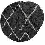 vidaXL Tapis shaggy PAMPLONA poils longs moderne noir crème Ø 240 cm