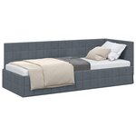 vidaXL Cadre de lit d'angle Gris foncé 80 x 200 cm Velours