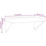 vidaXL Étagère murale 75x45x31 cm argenté acier inoxydable