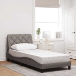 vidaXL Cadre de lit avec LED sans matelas taupe 80x200 cm tissu
