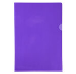 Etui Carton De 100 Pochettes Coin Pvc Lisse Haute Résistance 13/100e - A4 - Violet - Exacompta