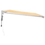 vidaXL Auvent rétractable jaune et blanc 4 5x3 m tissu et aluminium